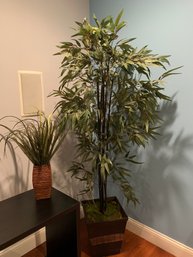 2 Artificial Plants: Floor And Table