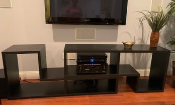 Contemporary Black Tiered TV Stand