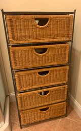 5 Drawer Wicker Storage Chest