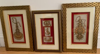 Set Of Three:  Embellished Wall Art On Stone