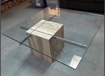 Modern Stone And Glass Coffee Table