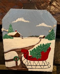 A. Olsen Painted Slate Christmas Sign