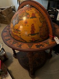 Italian Mid-Century Globe Zodiac Bar Cart