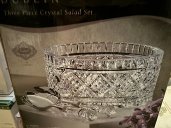 Godinger Dublin Crystal Salad Bowl And Servers