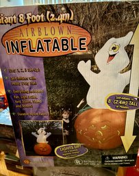 8 Foot Halloween Ghost And Pumpkin Inflatable