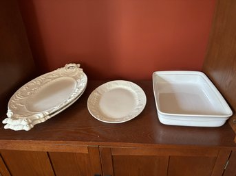 4 White Platters