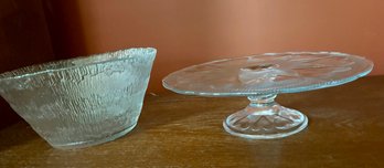 Glass Cake Stand And Bowl