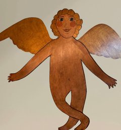 Metal Signed Folk Art Angel