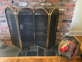 Fireplace Screen, Tools With Holder, Log Holders