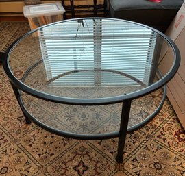 Pottery Barn Glass And Metal Round Table