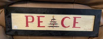 Wood Christmas Peace Sign