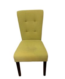 Chartreuse Fabric And Wood Side Chair