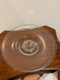 Glass Leaf Large Serving Plate