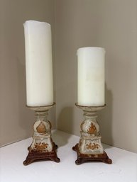 Pair Of Ceramic Candlesticks