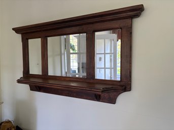 Mirrored Wood Wall Shelf