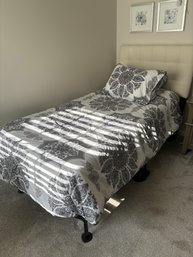 Twin Bed With Upholstered Headboard