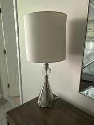 Silver, Metal And Glass Lamp