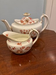 Tiffany 'Royal Crown Derby' Teapot And Creamer