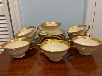 'Lowell' By Lenox, Set Of Eight Coffee Cups And Saucers