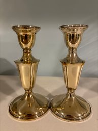 Cartier Silver Candle Holders, Pair