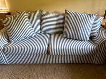 Blue Striped Sleeper Sofa