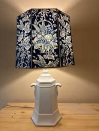 Blue, And White Lamp