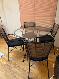 Round Glass Table With Four Chairs