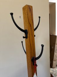 Wood And Metal Coat Rack