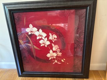 Red And White Floral Art