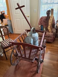 Antique Goat Wagon And Watering Can