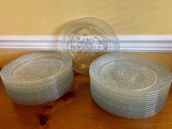 Lot Of 25 10' Vintage Glass Dinner Plates