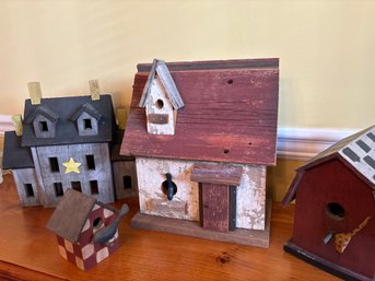 Four Wooden Birdhouses