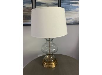 Pottery Barn Glass & Brass Table Lamp