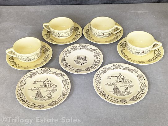 15 Pieces Of 'Bucks County' Dishware By Royal Of Sebring, Ohio