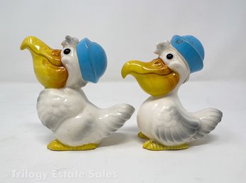 Vintage Norcrest Japan Pelicans In Sailor Hats S&P Shakers