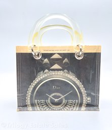 Couture Planet Newspaper Lucite Handle Small Tote