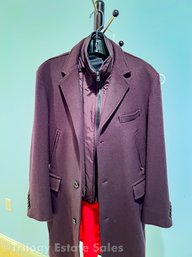 Turist Womens Plum Wool Overcoat With Zip Out Vest Liner