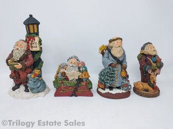 June C. McKenna Flat Back Santas 4 Piece Lot