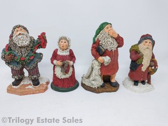 June C. McKenna Santas & Mrs. Claus 4 Piece Lot #2