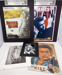 James Dean Lot: Litho Printed Metal Signs And  Licesnsed Reprints