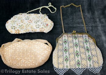 Three Vintage Small Beaded Handbags AS IS