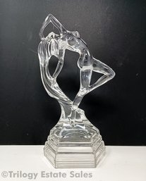 Art Deco Glass Figure Nude Woman With Long Hair