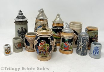 Colibri West German Stein Table Lighter Plus Small Beer Steins