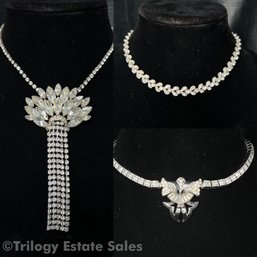 Three Vintage Rhinestone Necklaces