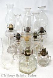 Seven Hurricane Oil Lamps