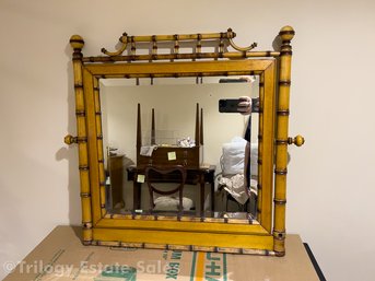 Faux Bamboo Mirror With Beveled Edges