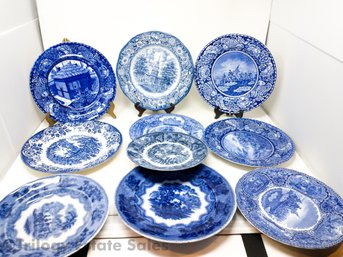 Lot Of Flow Blue China 8.5' - 10' Plates