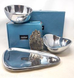 Nambe Aluminum Serving Bowls & Hand