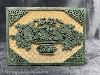 Carved Green Cinnabar Lacquer Box
