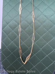 14kt Gold Station Chain Necklace 22' 9.8g